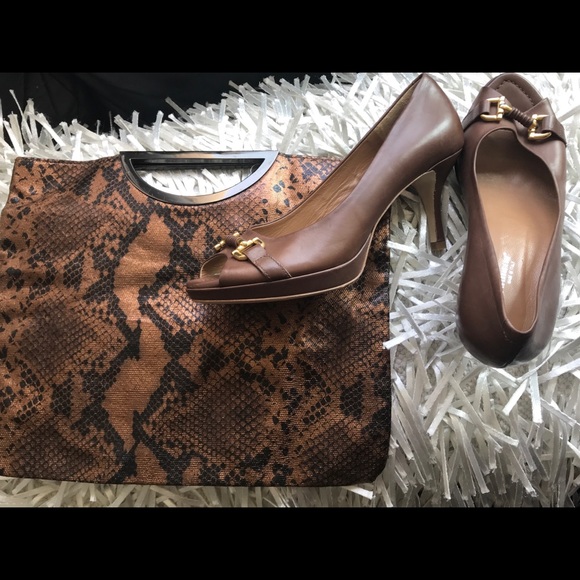 Faux snakeskin print & Iridescent. Black lining. - Picture 8 of 8